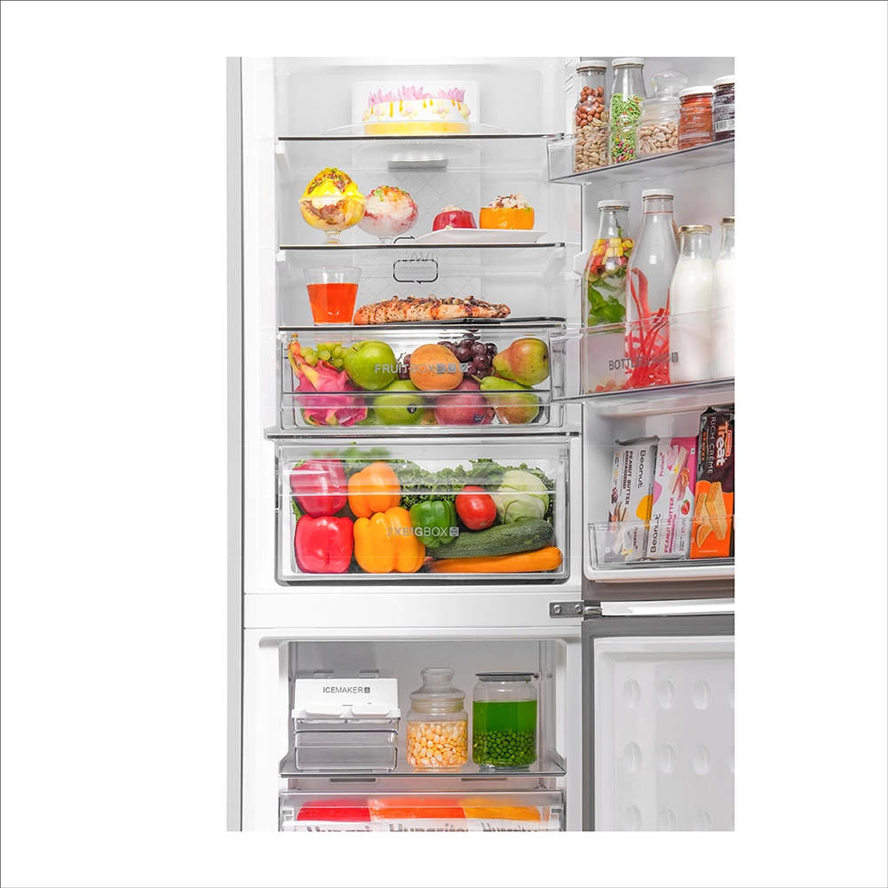 Haier 265L  2 Star  Black Glass Bottom Mount Refrigerator